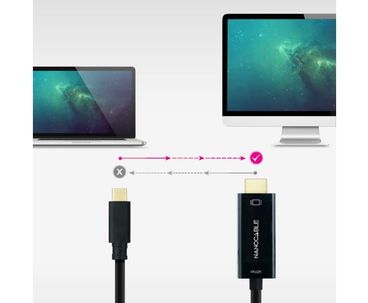 CONVERSOR USB-C A HDMI 1.4 4K 3M NEGRO NANOCABLE