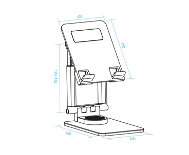 SOPORTE SOBREMESA AJUSTABLE PARA TABLETS 12.9" NEGRO TOOQ