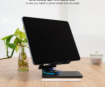 SOPORTE SOBREMESA AJUSTABLE PARA TABLETS 12.9" NEGRO TOOQ