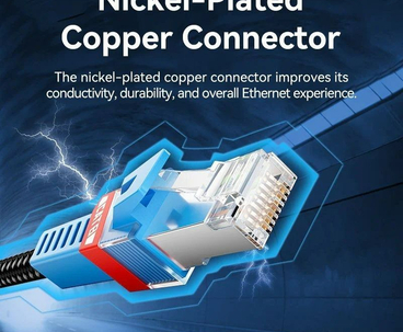 CABLE DE RED LATIGUILLO RJ45 CAT.8 SFTP AWG26 1 M NEGRO VENTION